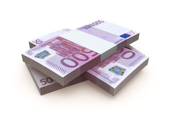 3d render Euro 500 banknote currency (clipping path)