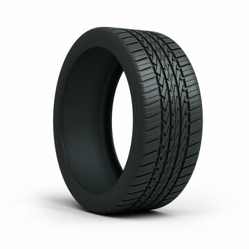 3d render Automobile tires (clipping path)