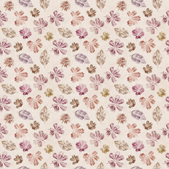 Watercolor pattern of pastel meadow leaves. Modern seamless pattern for design wrapping paper.