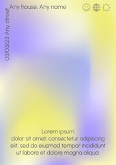 Gradient poster with gradient background and text that can be used for invitations and flyers