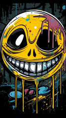 Obraz premium Big graffiti smiley drawing