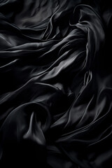 Fototapeta premium Black silk fabric material surface