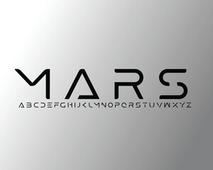 Mars font for logo and headline. Isolated vector typeset
