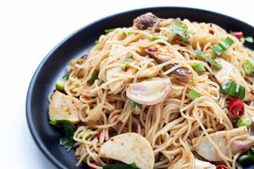 Fermented rice flour noodles spicy salad