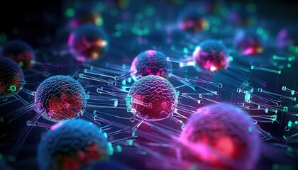 Gene therapy targeting cancer cells Modern research lab, ai generative