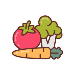 Vegetables icon in vector. Illustration