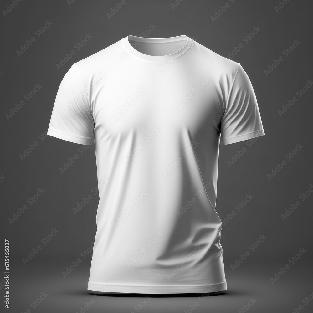 Wall mural White t-shirt isolated on dark background