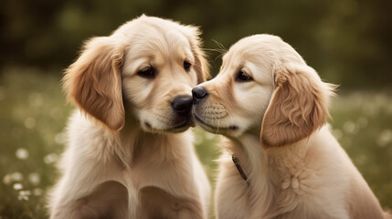 Obraz premium amantes de cães fofos para o dia dos namorados