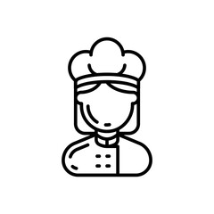 Female Chef icon in vector. Illustration