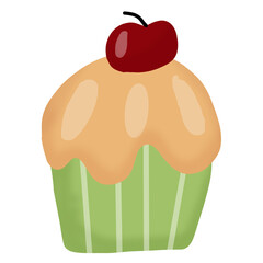 cupcake with cherry