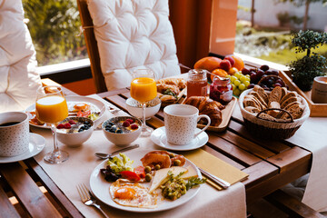 Breakfast Coffee Fresh Juice Eggs 