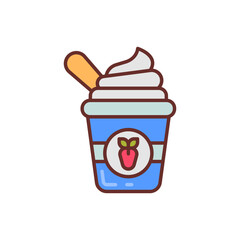 Yogurt icon in vector. Illustration