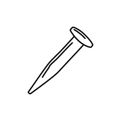 Handdrawn nails doodle icon. Hand drawn black sketch. Sign symbol. Decoration element. White background. Isolated. Flat design. Vector illustration