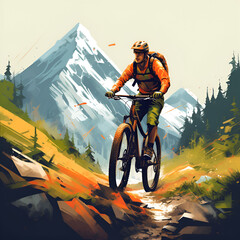 Mountain bike in a forest, BMX, woods, sport, wilderness