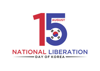 Illustration Korea National Liberation Day. Independence, 15 August. South Korea.