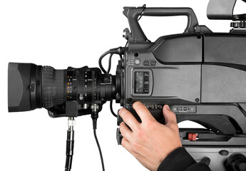 Closeup of a Camera Operator Filming
