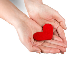 Closeup of a Woman Holding a Heart