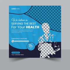 Healthcare social media post for hospital clinic promotion web banners