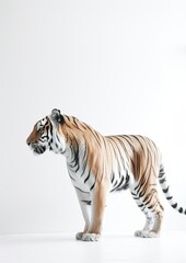 Obraz premium Majestic Minimalistic Tiger Portrait: The Elegance of the Wild. Generative AI