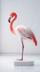 Fototapeta premium Elegant Pink Flamingo: A Delicate Beauty. Generative AI