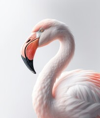 Naklejka premium Elegant Pink Flamingo: A Delicate Beauty. Generative AI