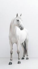Elegant Grace: Minimalistic Portrait of a Majestic Horse. Generative AI.