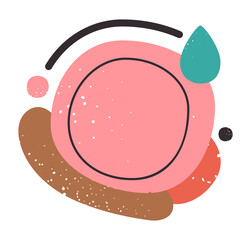 Abstract frame. Colorful liquid badge, geometric frame template, rounded trendy shape flat vector illustration