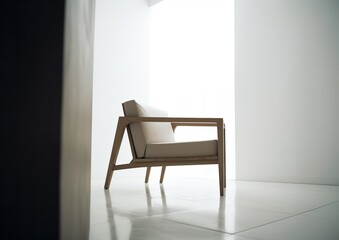 Fototapeta premium Sleek Simplicity: Minimalistic Chair Design. Generative AI