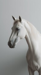 Obraz na płótnie Canvas Elegant Grace: Minimalistic Portrait of a Majestic Horse. Generative AI.