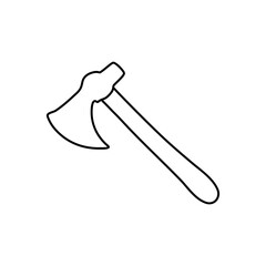  axe editable doodle hand drawn icon. An axe for camping, hiking, local tourism illustration