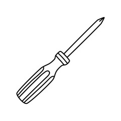 Screwdriver in doodle style. Coloring for children