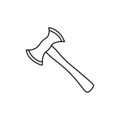  axe editable doodle hand drawn icon. An axe for camping, hiking, local tourism illustration