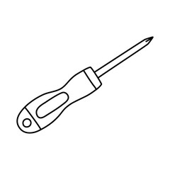 Screwdriver in doodle style. Coloring for children