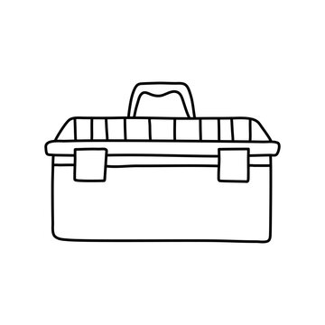 recommend clip art: Toolbox hand drawn tool icon. Linear vector illustration from hand drawn construction collection. Outline toolbox hand drawn tool icon vector