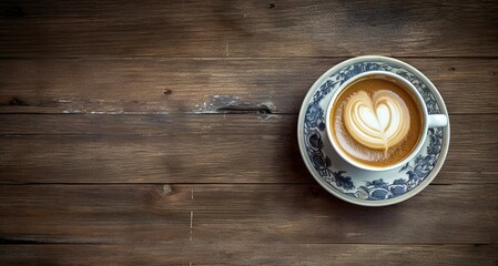 Fototapeta premium White Coffee Cup on Wooden Table. Minimalist Style Photography