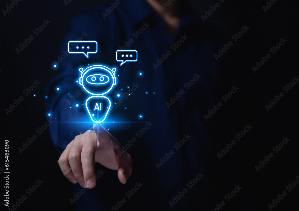 Poster robot intelligent digital chatbot chat assistant robot customer ai artificial intelligence technolog