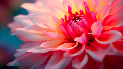 An artistic macro shot of a blooming flower with delicate petals (KI)