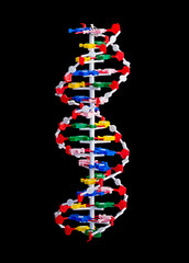 Dna mountable structure over black background