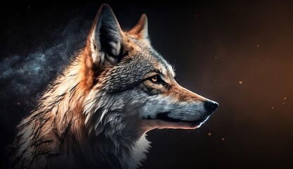 grey wolf portrait