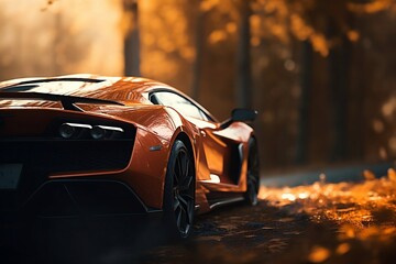 sport car on the road