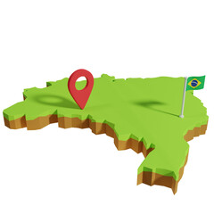 3D Brazil map