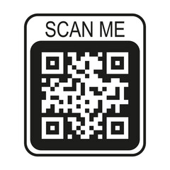 QR Code. Scannable pattern, digital information encoding, quick data access, mobile-friendly connectivity, information storage shortcut. Vector line icon for Business and Advertising