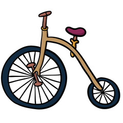 Fototapeta na wymiar Single vintage of big brown bicycle