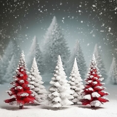 christmas tree with snow