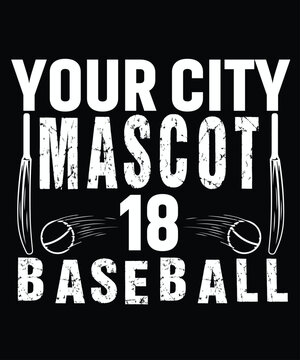Your city mascot 18 baseball T shirt parint