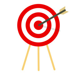 Target Icon with Arrows. Precision, accuracy, aiming, focus, goal, objective, shooting, archery, bullseye, competition, challenge, sports. Vector line icon for Business and Advertising