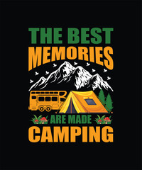 Adventure camping t-shirt design, retro vintage camping design,