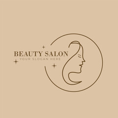 Beauty salon logo line art