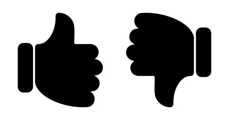 Like Dislike Icon. Disapproval, dissatisfaction, negative feedback, appreciation, positive feedback, social media, popularity. Vector line icon for Business and Advertising