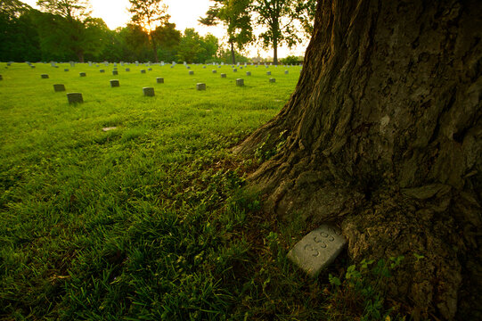 Union Cemetery at Marye's Heights at the Fredericksburg Civil War battlefield in Virginia, USA; Marye's Heights, Virginia, United States of America